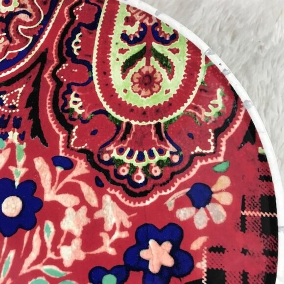 Poetic Wanderlust x Tracy Porter Fanciful Deer Floral Plaid Cake Pastry Plate - Picture 9 of 14